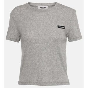 MIU MIU logo cotton jersey tee shirt